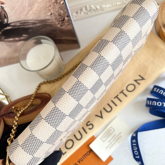 Authentic Louis Vuitton Favorite PM Azue Damier Crossbody Clutch Bag B0698 - Picture 9 of 16
